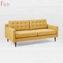 Contemporary Seater Couches Living Room Used Yellow Fabric Loveseat Sofa